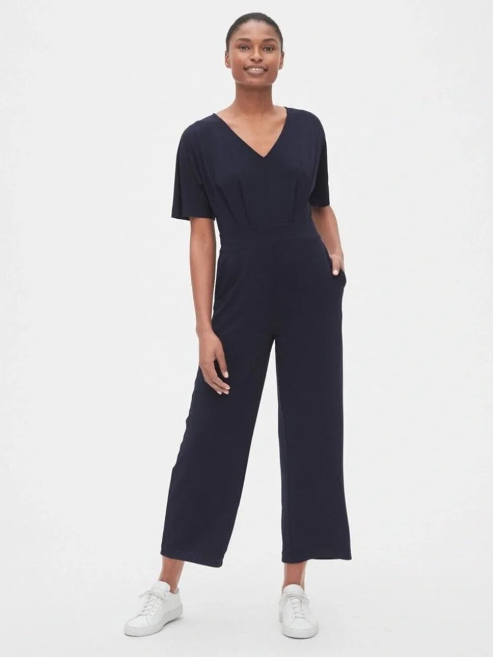 NWT Gap Kimono Sleeve Wide-Leg Navy Jumpsuit size 8